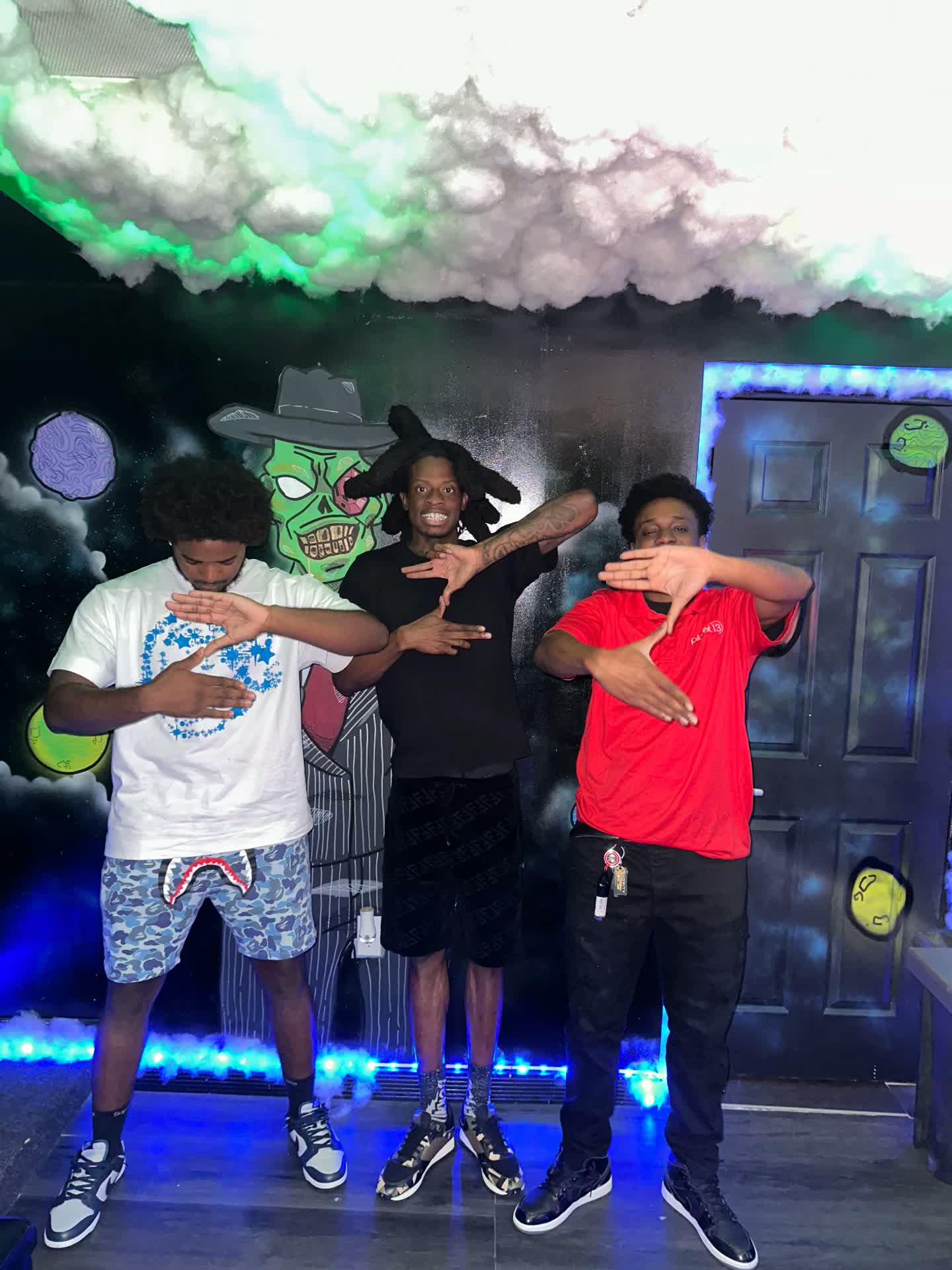 The crew posted up